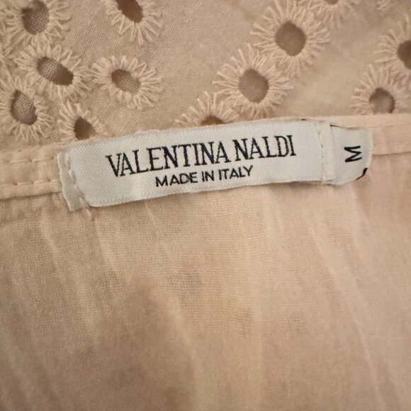 Valentina Naldi Eyelet Lace Midi Dress Made in Italy – 100% Cotton Size M - Picture 6 of 8